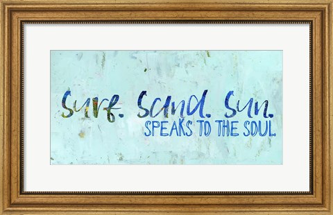 Framed Sun, Sand, Surf, Soul Print