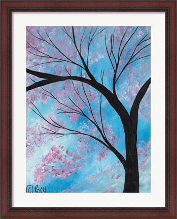 Framed Cherry Blossoms Tree Print