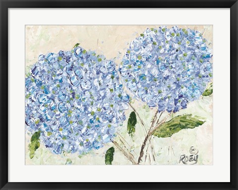 Framed Blue Hydrangeas I Print