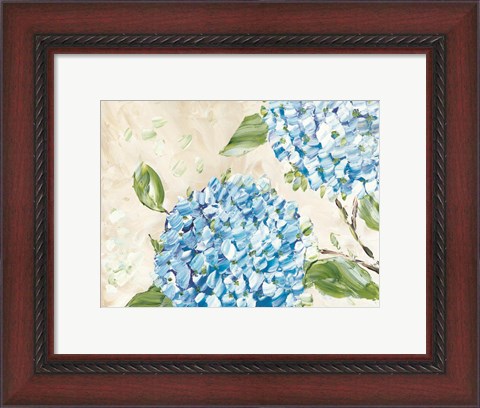 Framed Blue Hydrangeas II Print