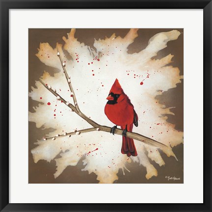 Framed Weathered Friends - Cardinal Print