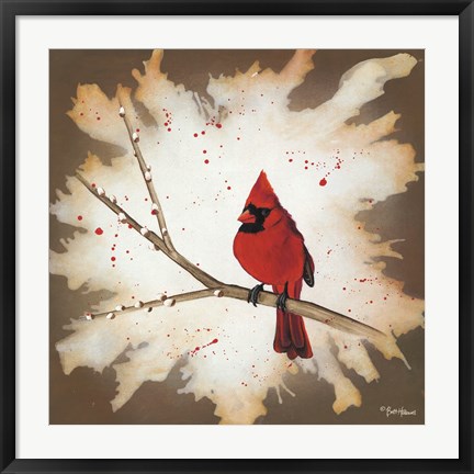 Framed Weathered Friends - Cardinal Print