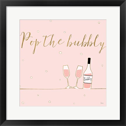 Framed Underlined Bubbly VII Pink Print