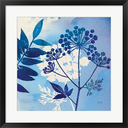 Framed Blue Sky Garden I Print