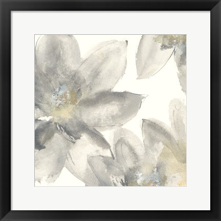 Framed Gray and Silver Flowers I Print
