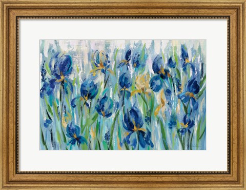 Framed Iris Flower Bed Print