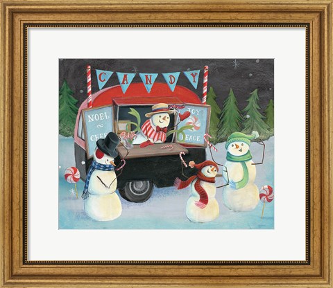 Framed Christmas on Wheels I Light Print