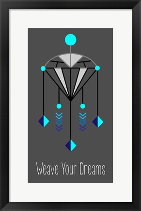 Framed Weave Your Dreams Gray Print
