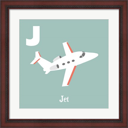 Framed Transportation Alphabet - J is for Jet Print