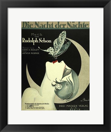Framed Art Deco Music Sheet Print