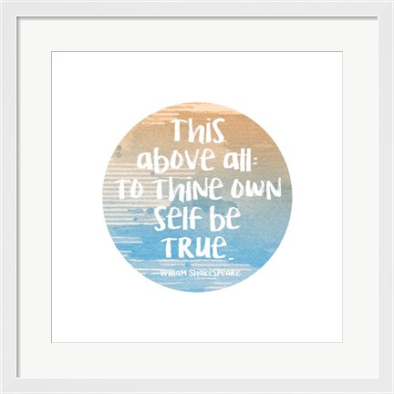 Framed To Thine Own Self Be True Shakespeare Blue Print