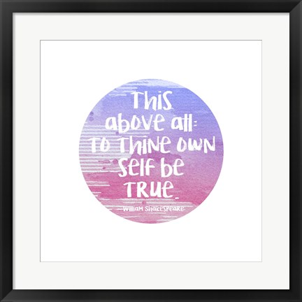 Framed To Thine Own Self Be True Shakespeare Purple Print