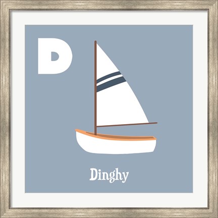 Framed Transportation Alphabet - D is for Dinghy Print