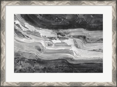 Framed Currents Gray Black White Print