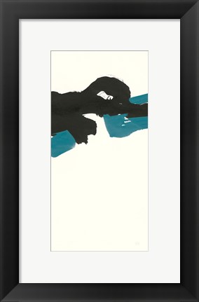 Framed Minimal Panel II Teal Print