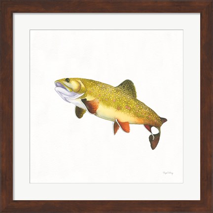 Framed Gone Fishin Brookie Print