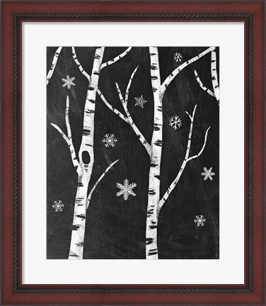 Framed Snowy Birches II Print