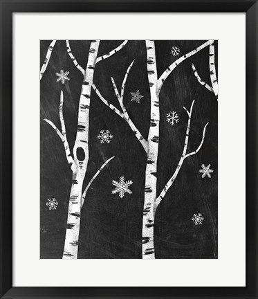 Framed Snowy Birches II Print