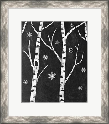 Framed Snowy Birches II Print