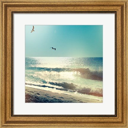 Framed Coastline Waves no Word Print