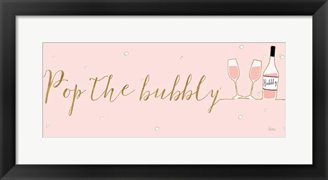Framed Underlined Bubbly III Pink Print