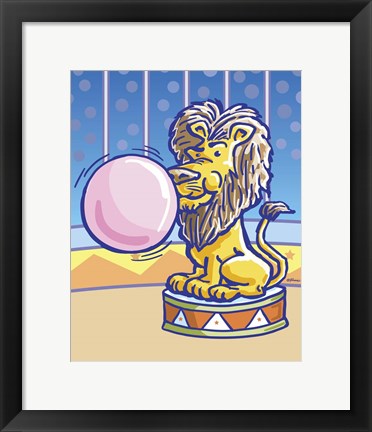 Framed Bubble Gum Lion Print