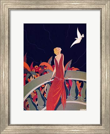Framed Art Deco Woman 4 Print