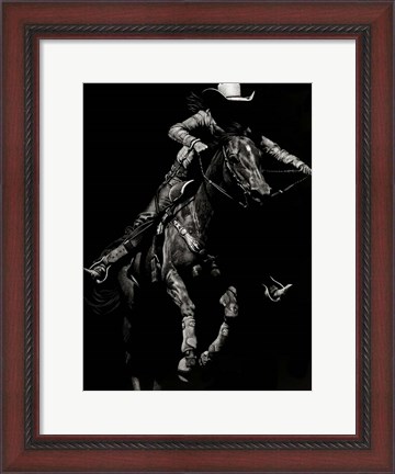 Framed Scratchboard Rodeo IV Print