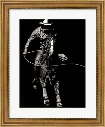 Framed Scratchboard Rodeo VIII Print