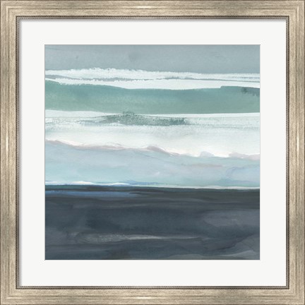 Framed Teal Sea I Print