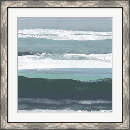 Framed Teal Sea II Print