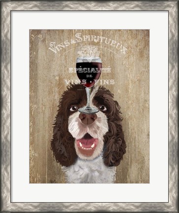 Framed Dog Au Vin, Springer Spaniel Print