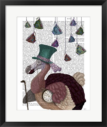 Framed Dodo with Hanging Teacups Print