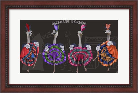 Framed Ostrich, Can Can Troupe Print