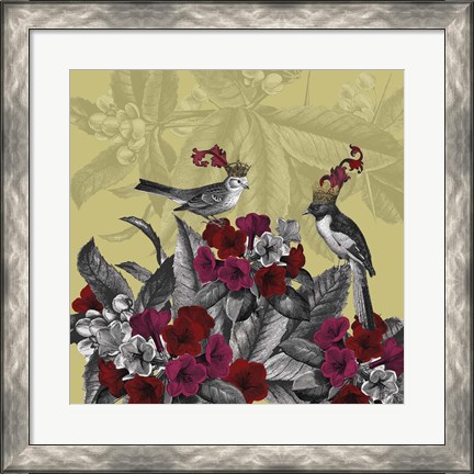Framed Blooming Birds, Azalea Print