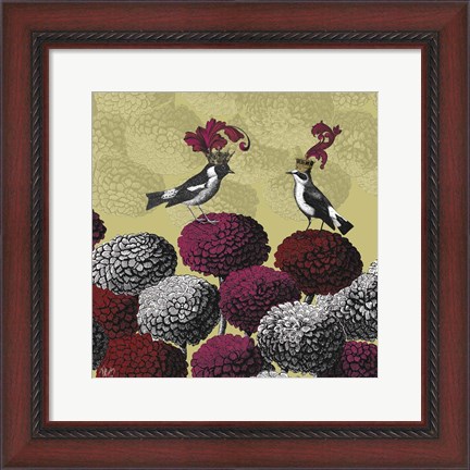 Framed Blooming Birds, Chrysanthemum 2 Print