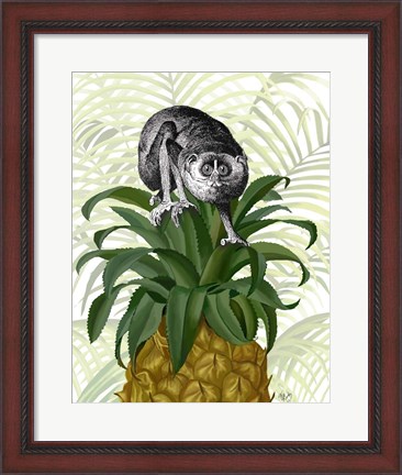 Framed Loris on Pineapple Print