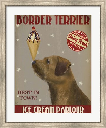 Framed Border Terrier Ice Cream Print