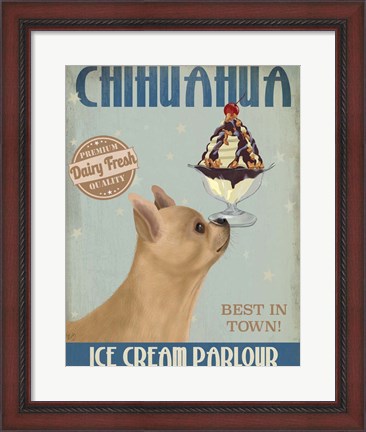 Framed Chihuahua, Fawn, Ice Cream Print