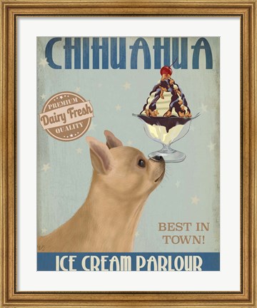 Framed Chihuahua, Fawn, Ice Cream Print