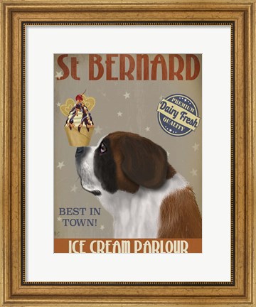 Framed St Bernard Ice Cream Print