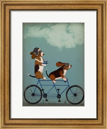 Framed Basset Hound Tandem Print