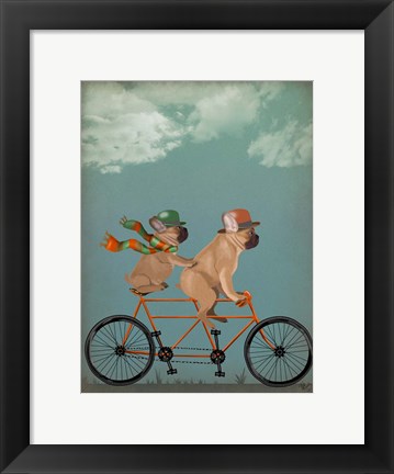 Framed French Bulldog Tandem Print