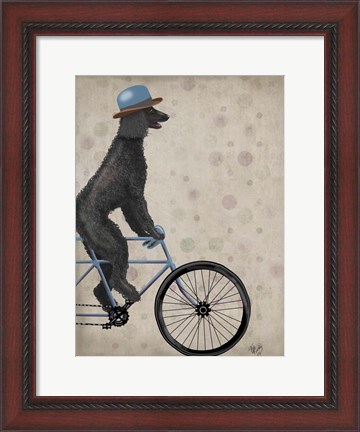 Framed Poodle on Bicycle, Black Print