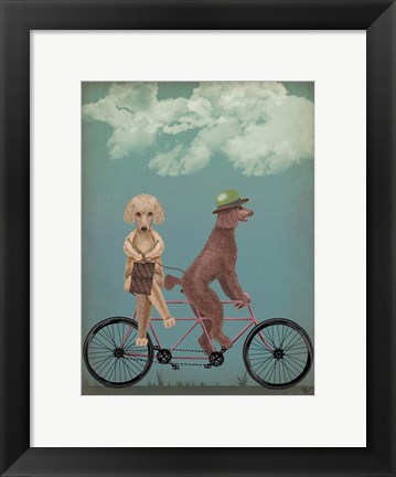 Framed Poodle Tandem Print