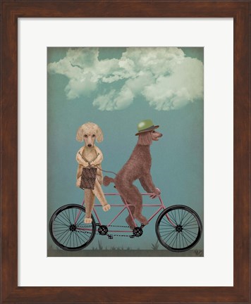 Framed Poodle Tandem Print