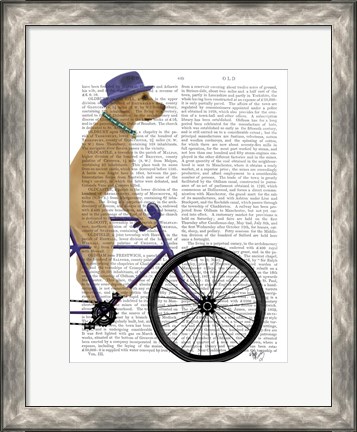Framed Yellow Labrador on Bicycle Print