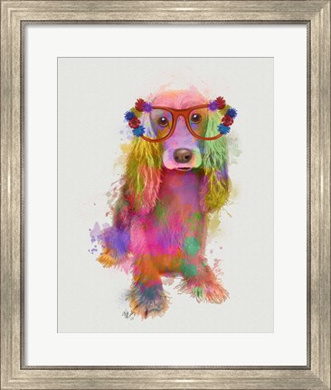 Framed Rainbow Splash Cocker Spaniel, Full Print