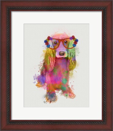 Framed Rainbow Splash Cocker Spaniel, Full Print