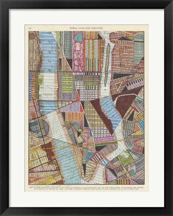 Framed Modern Map of New York II Print